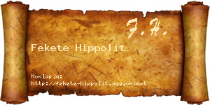 Fekete Hippolit névjegykártya